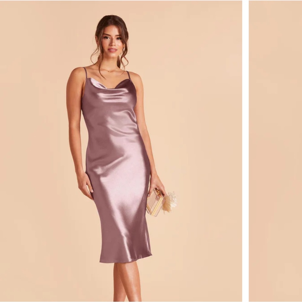 Satin Midi Dress in Mauve
